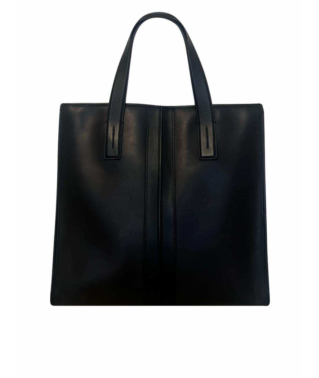 TOD'S Черная кожаная сумка тоут, фото 1