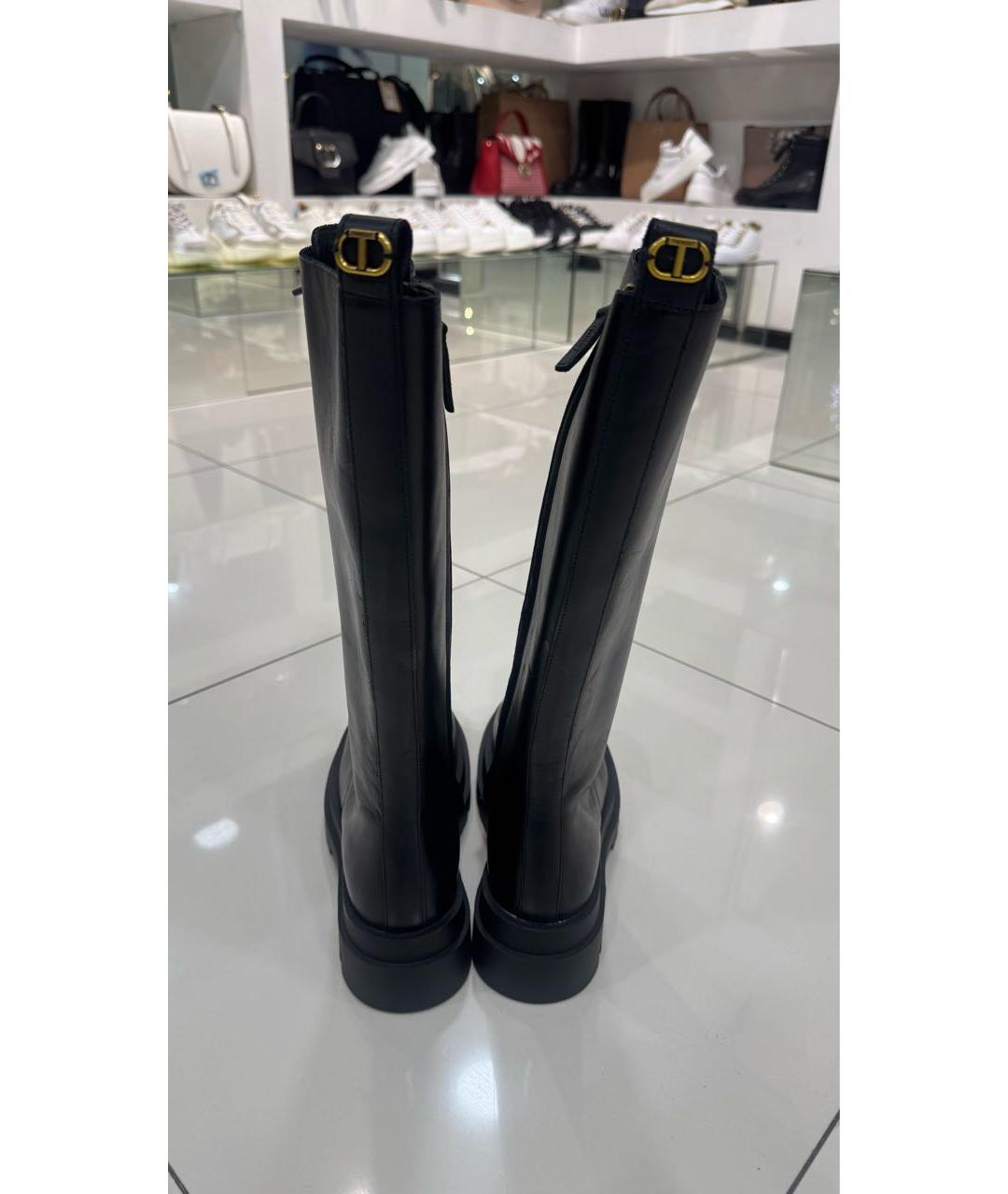 TWIN-SET Черные кожаные сапоги, фото 4