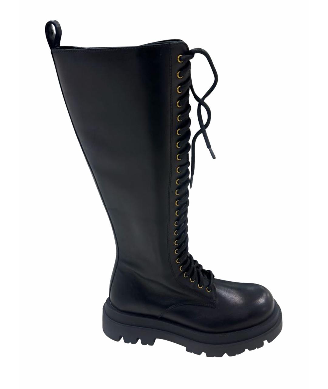 TWIN-SET Черные кожаные сапоги, фото 1