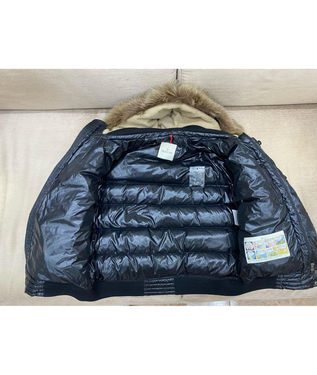 MONCLER Черный полиамидовый пуховик, фото 3