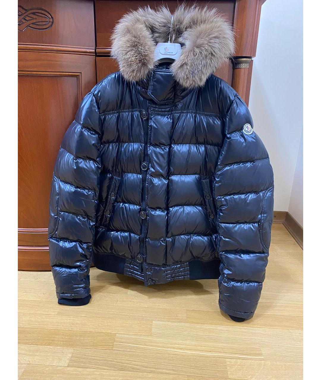 MONCLER Черный полиамидовый пуховик, фото 8