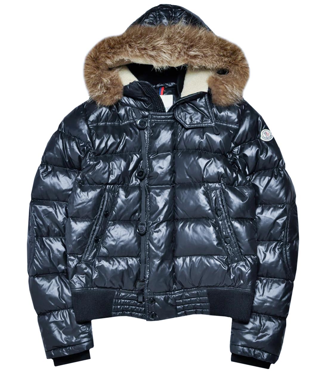 MONCLER Черный полиамидовый пуховик, фото 1