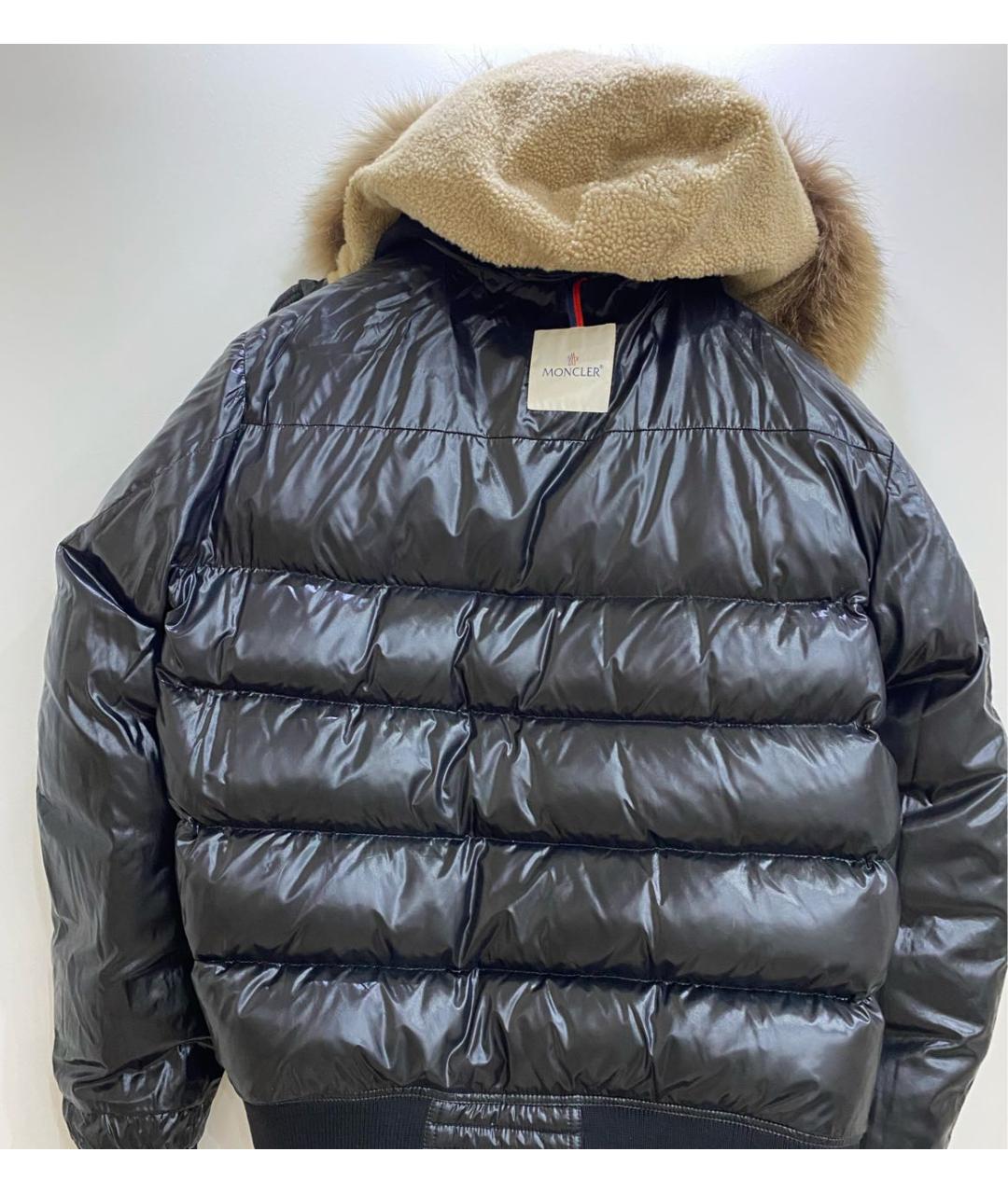MONCLER Черный полиамидовый пуховик, фото 6