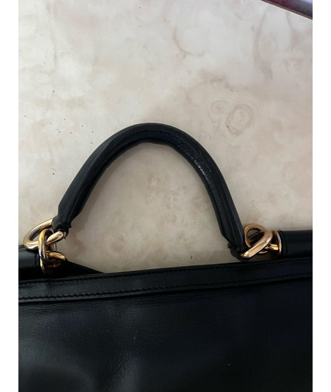 DOLCE&GABBANA Черная кожаная сумка через плечо, фото 7