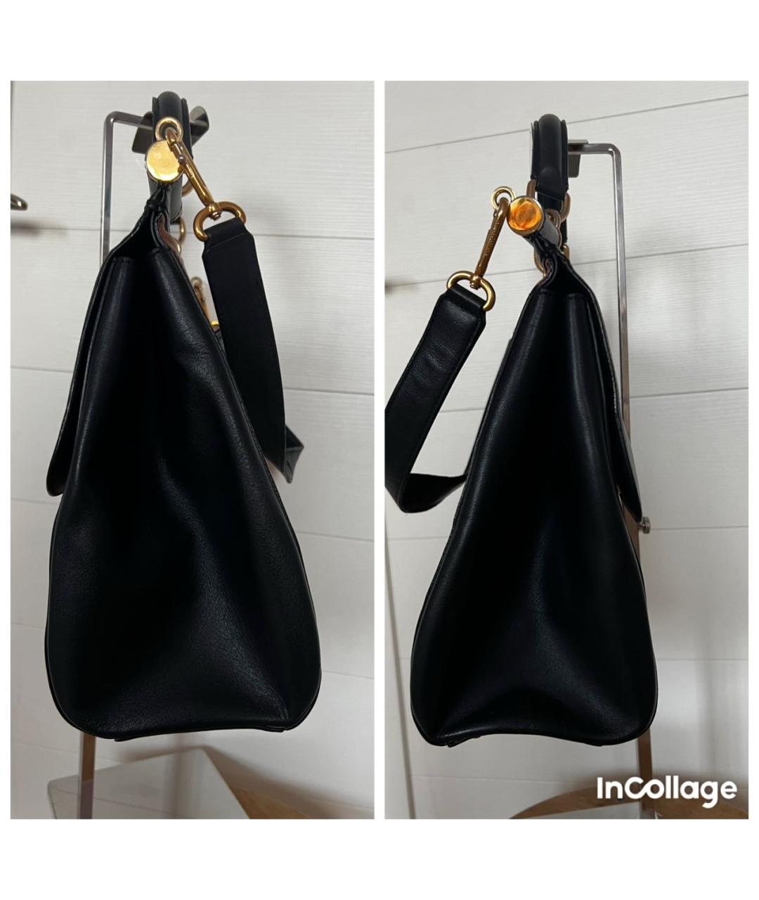 DOLCE&GABBANA Черная кожаная сумка через плечо, фото 6