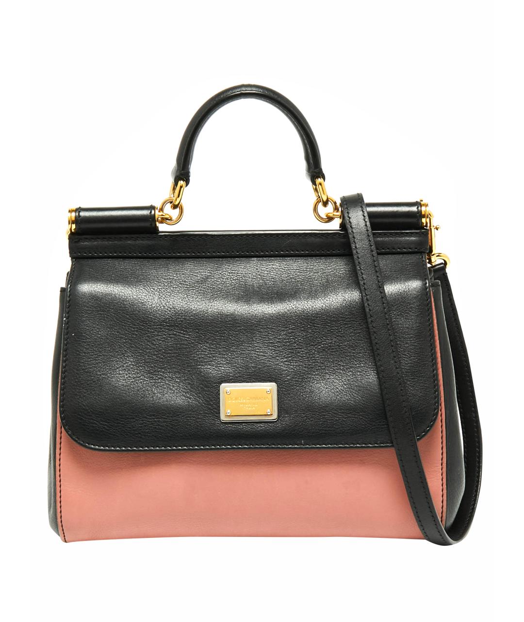 DOLCE&GABBANA Черная кожаная сумка через плечо, фото 1