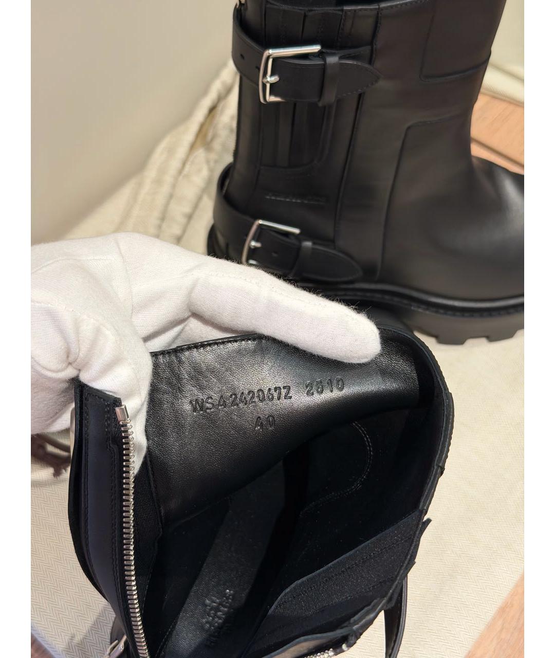 HERMES Черные кожаные ботинки, фото 6