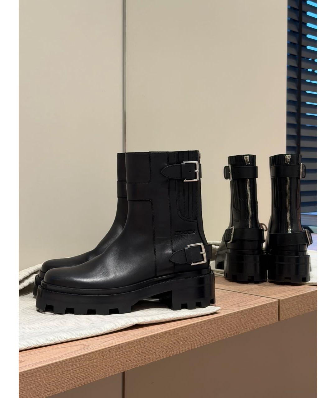 HERMES Черные кожаные ботинки, фото 3