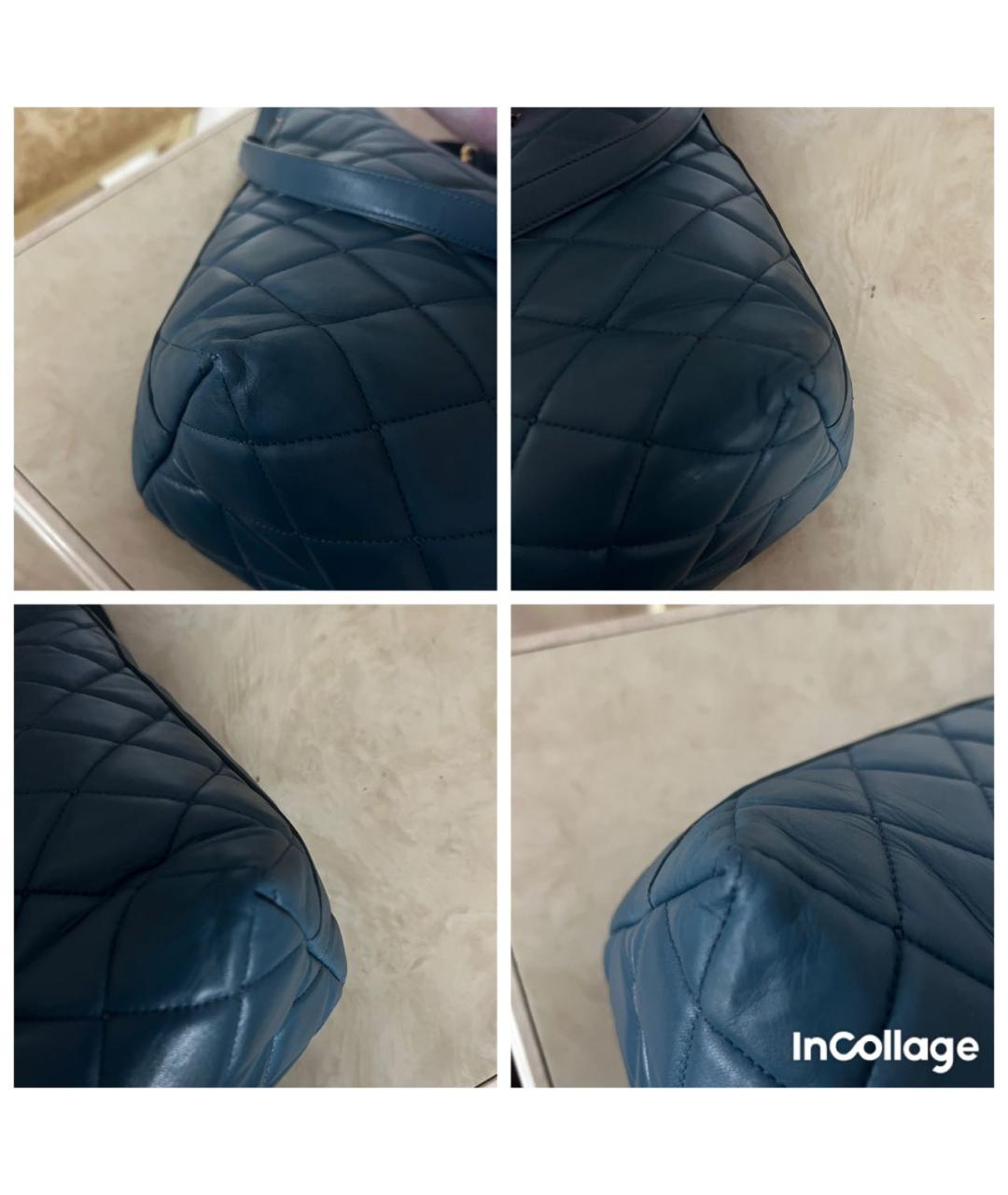 DOLCE&GABBANA Голубая кожаная сумка через плечо, фото 5