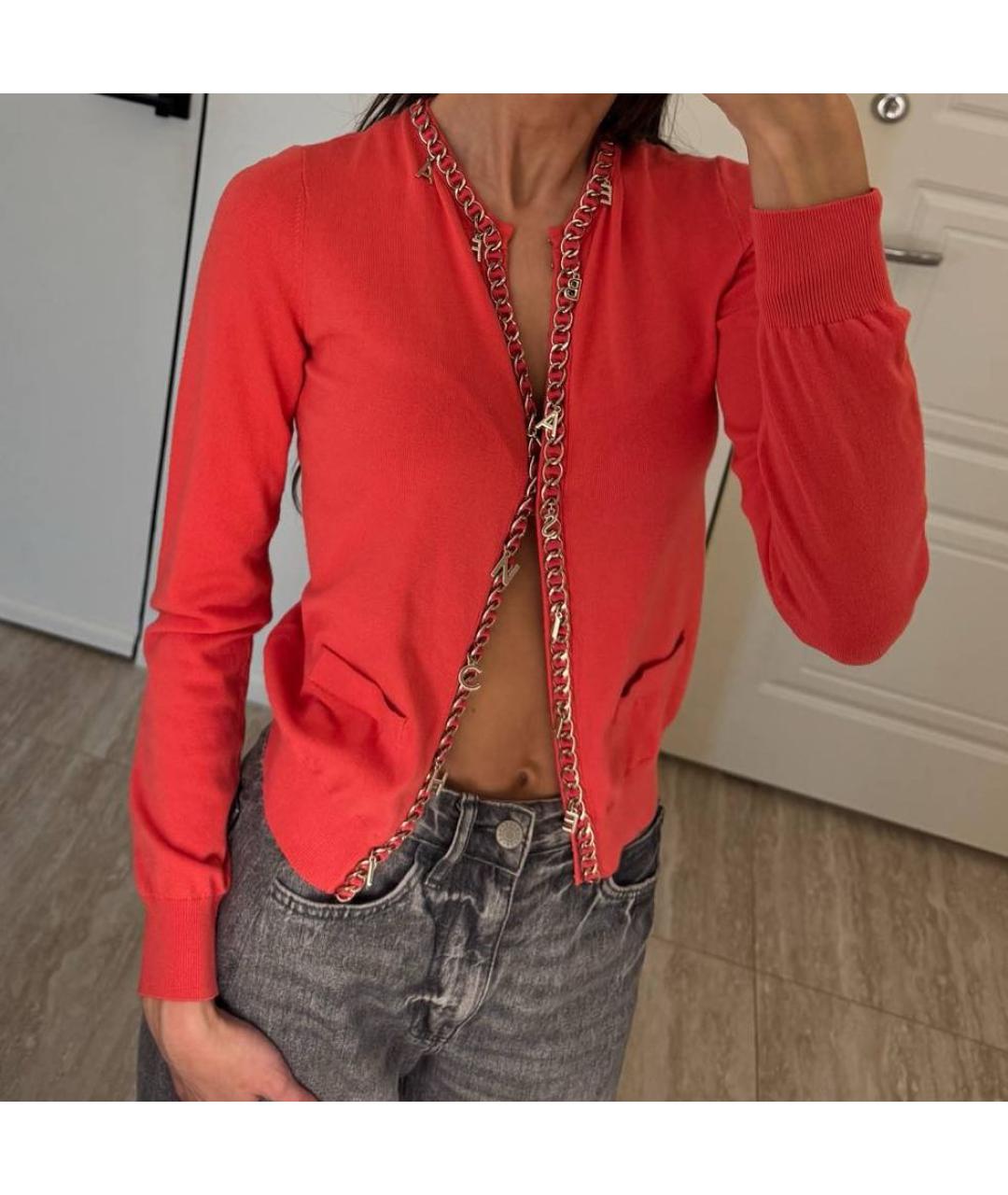 ELISABETTA FRANCHI Красный вискозный кардиган, фото 7