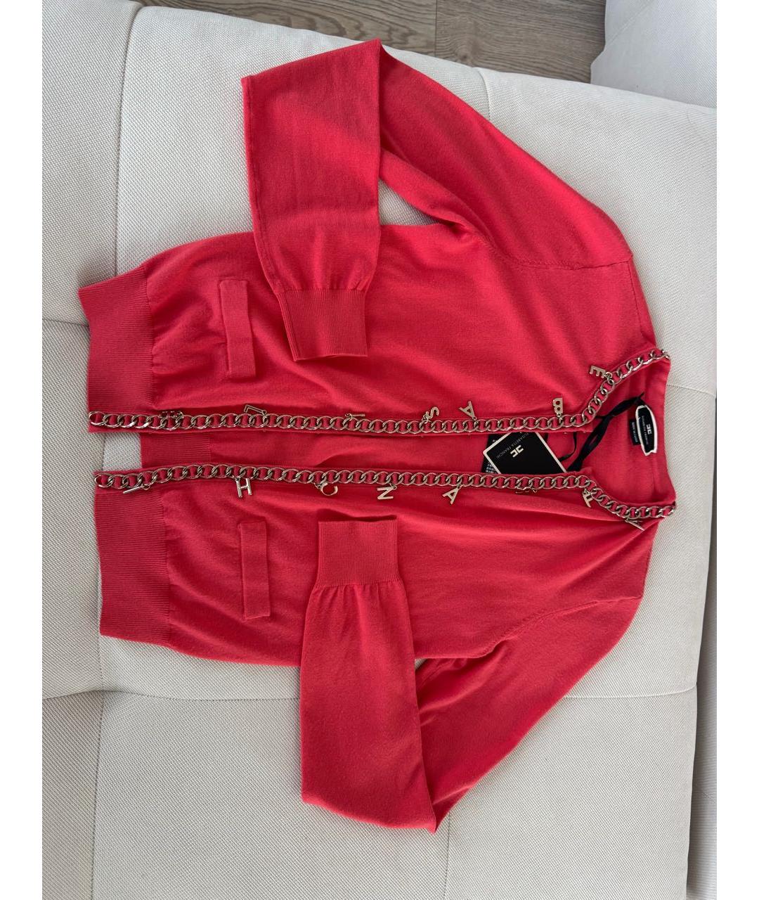 ELISABETTA FRANCHI Красный вискозный кардиган, фото 9