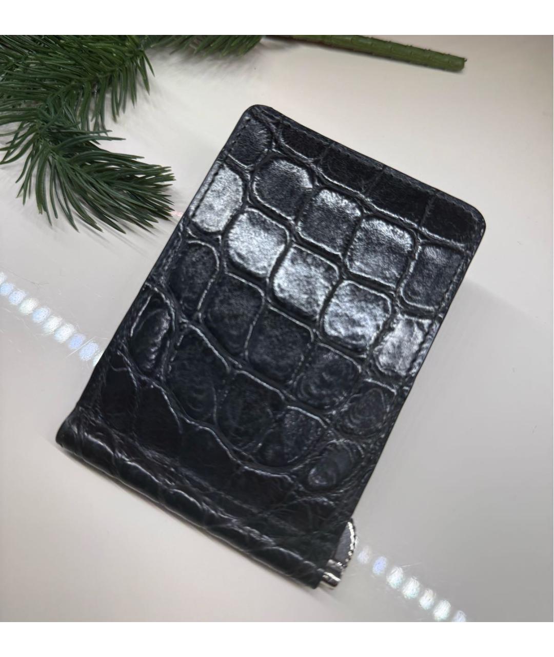 TARDINI Черный кошелек из экзотической кожи, фото 4