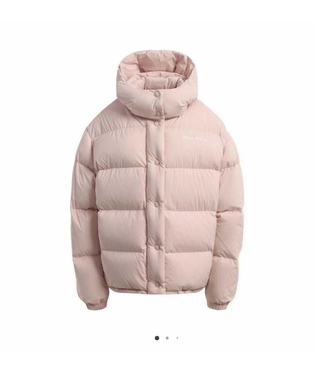 MIU MIU Розовый полиэстеровый пуховик, фото 6