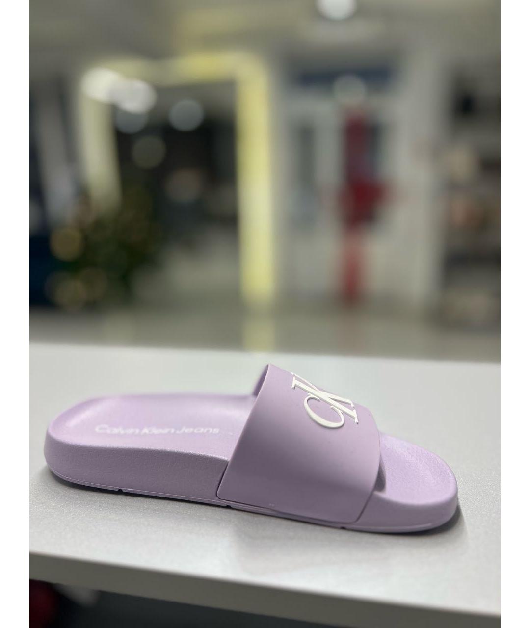 CALVIN KLEIN Фиолетовые резиновые шлепанцы, фото 6