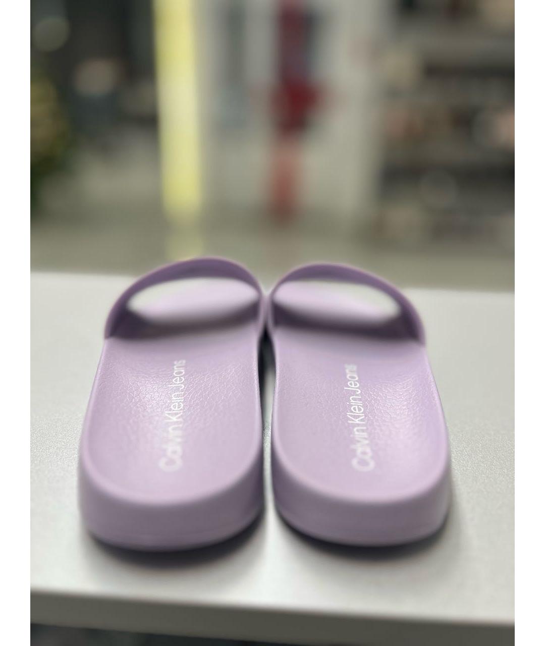 CALVIN KLEIN Фиолетовые резиновые шлепанцы, фото 4