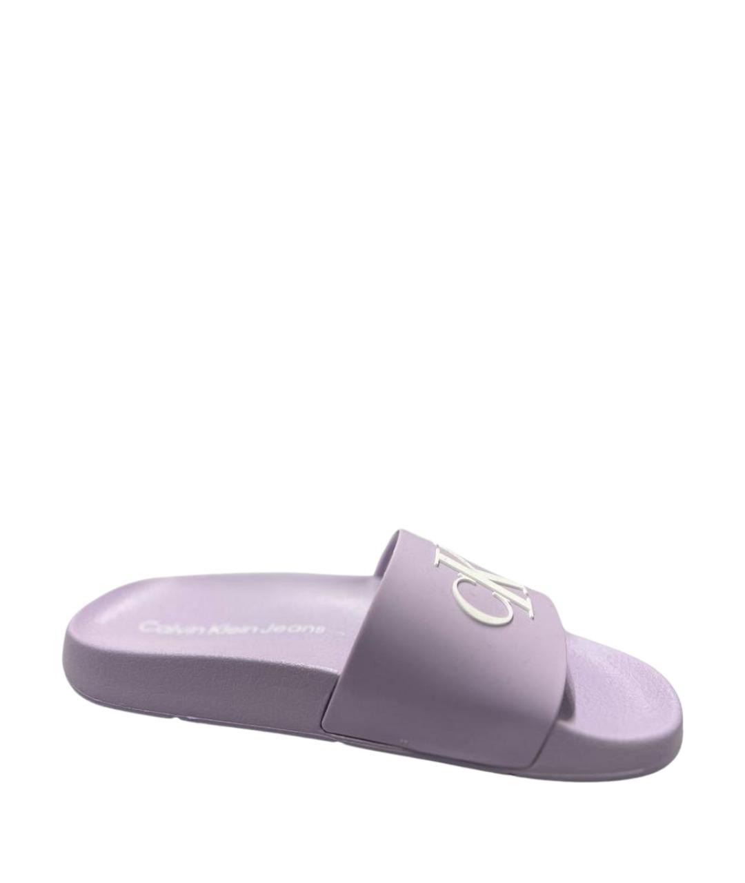CALVIN KLEIN Фиолетовые резиновые шлепанцы, фото 1