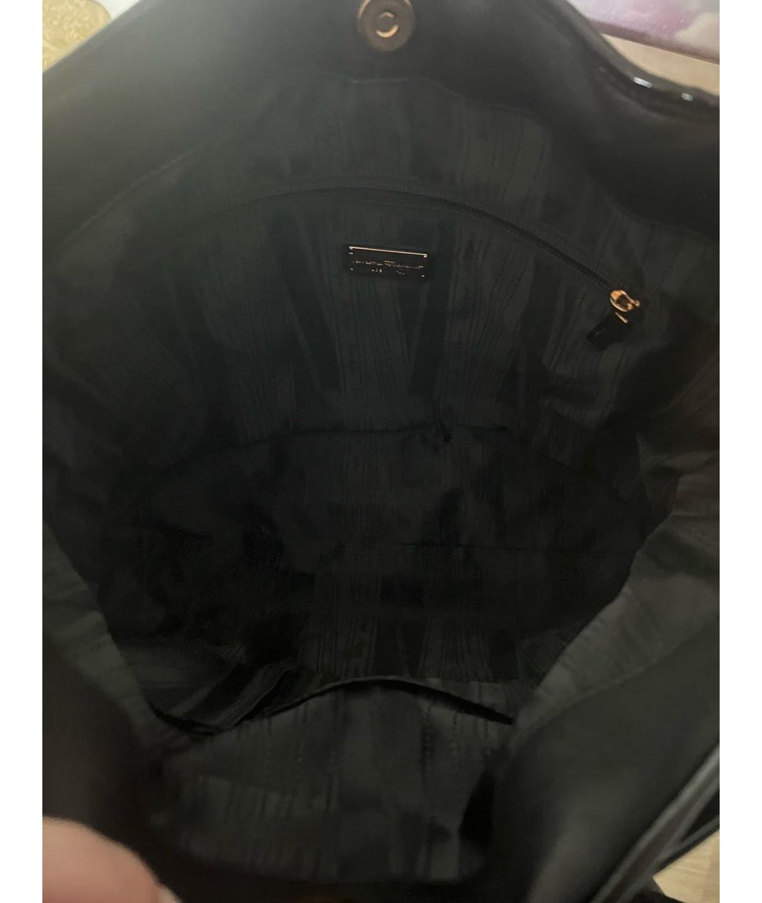 FERRAGAMO Черная кожаная сумка через плечо, фото 4