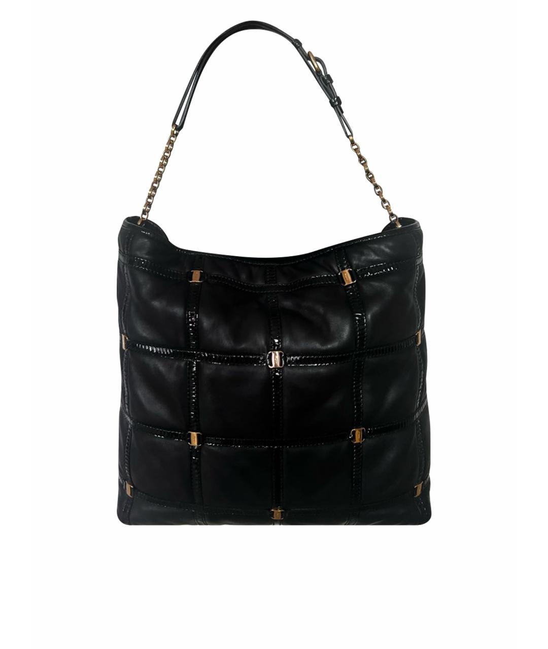 FERRAGAMO Черная кожаная сумка через плечо, фото 1