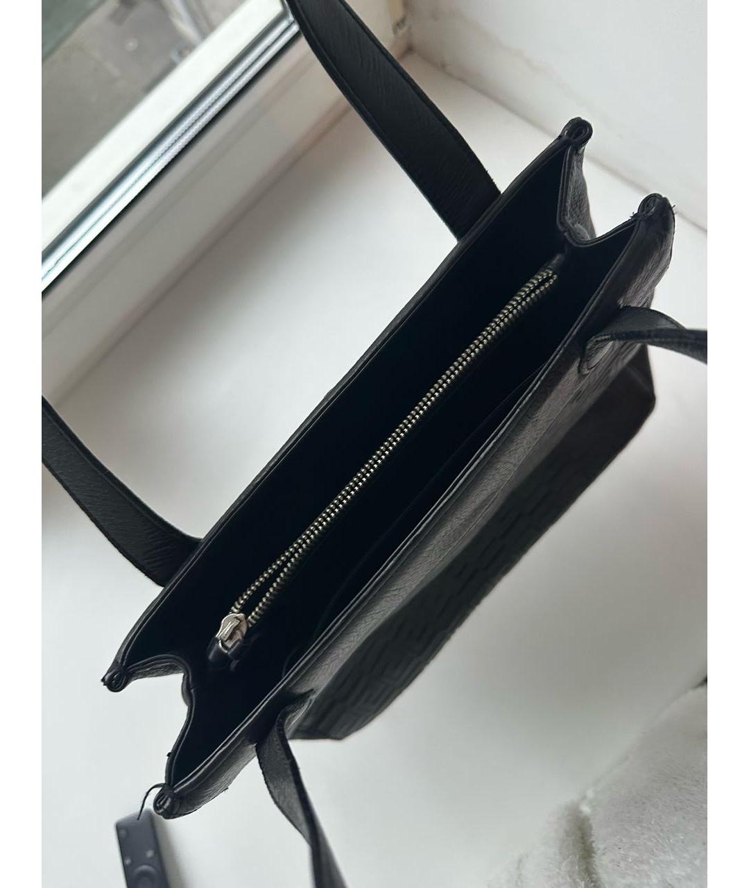 VERSACE Черная кожаная сумка через плечо, фото 4