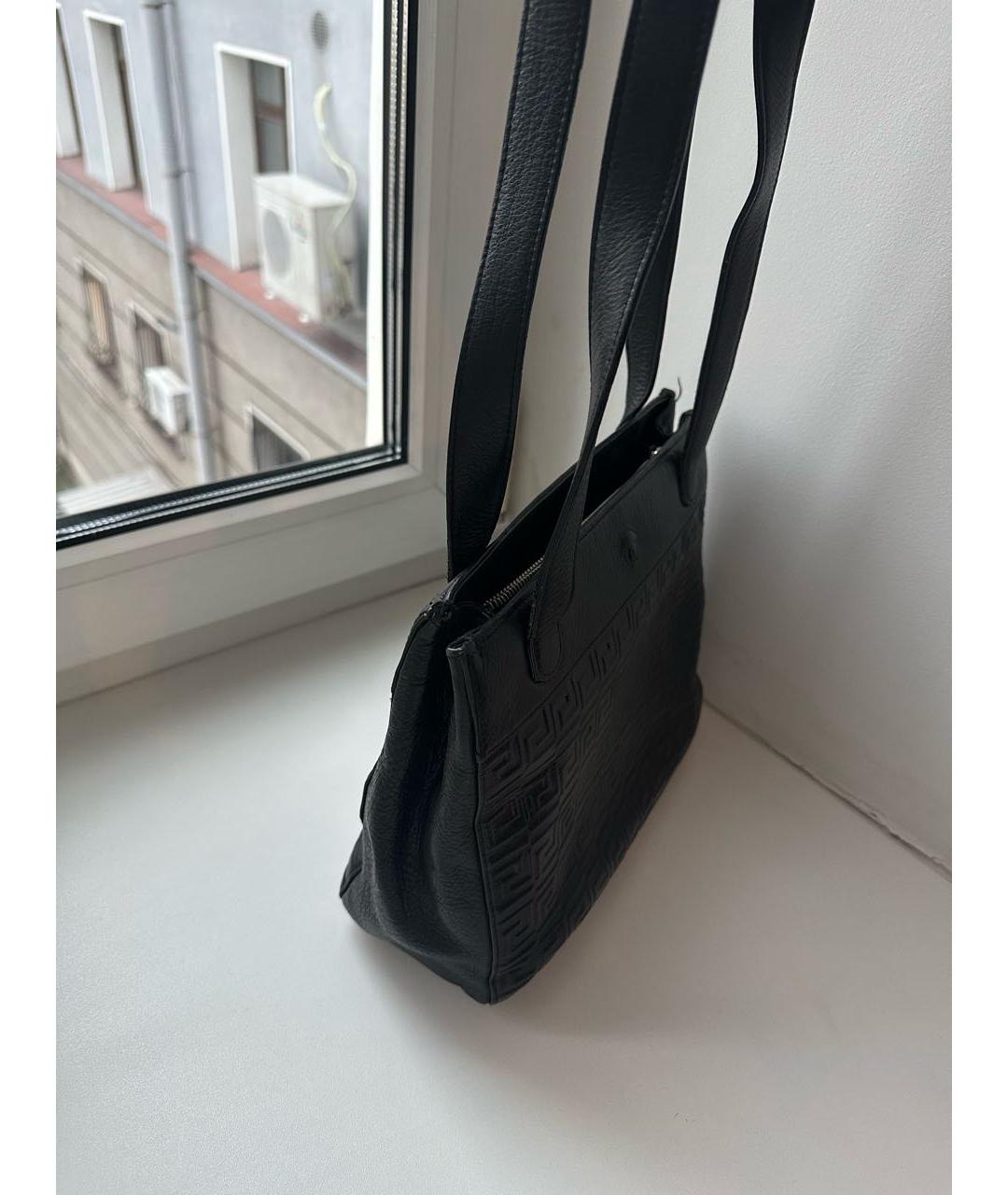 VERSACE Черная кожаная сумка через плечо, фото 2