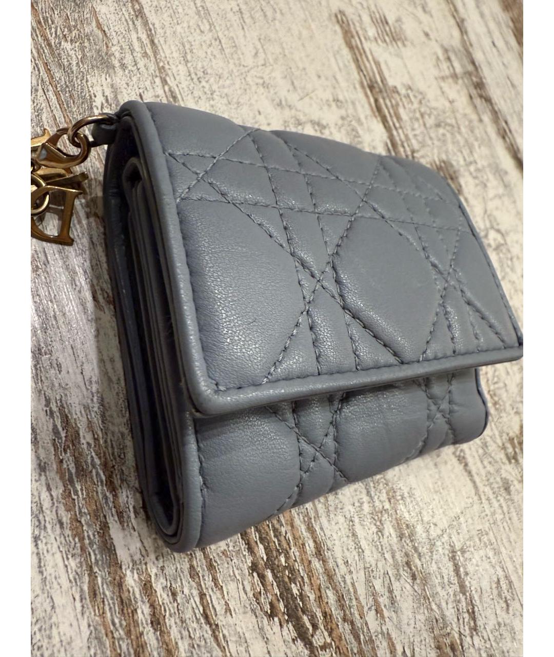 CHRISTIAN DIOR Голубой кожаный кошелек, фото 4