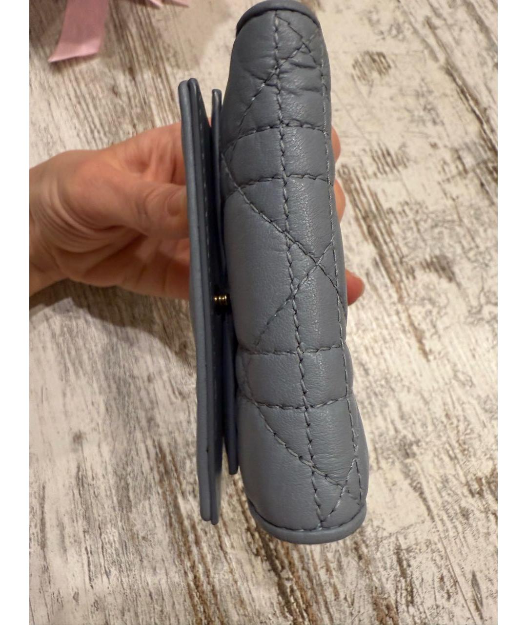 CHRISTIAN DIOR Голубой кожаный кошелек, фото 6