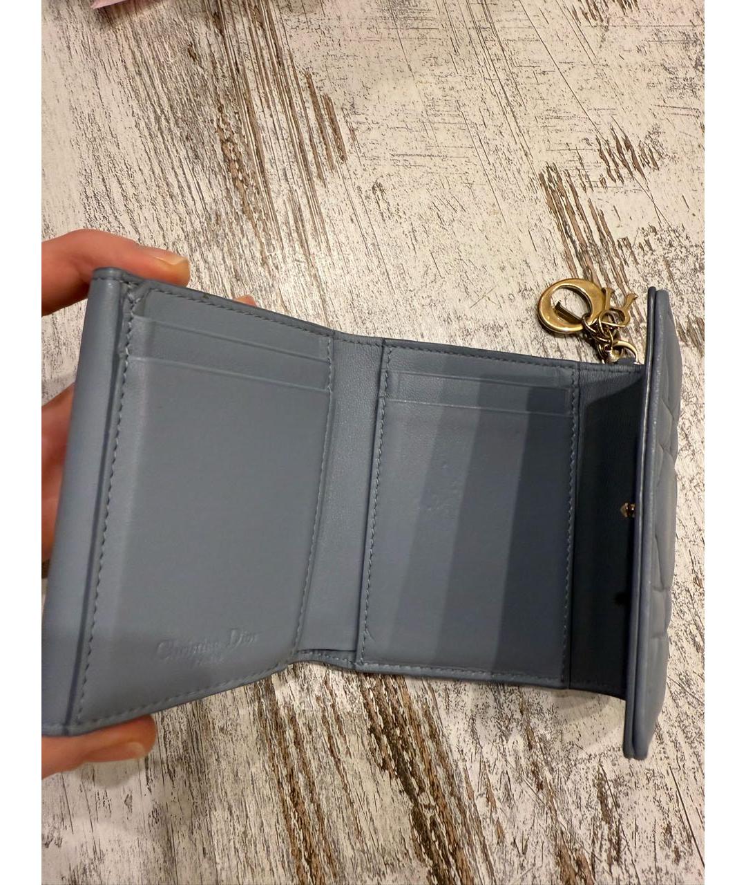 CHRISTIAN DIOR Голубой кожаный кошелек, фото 7