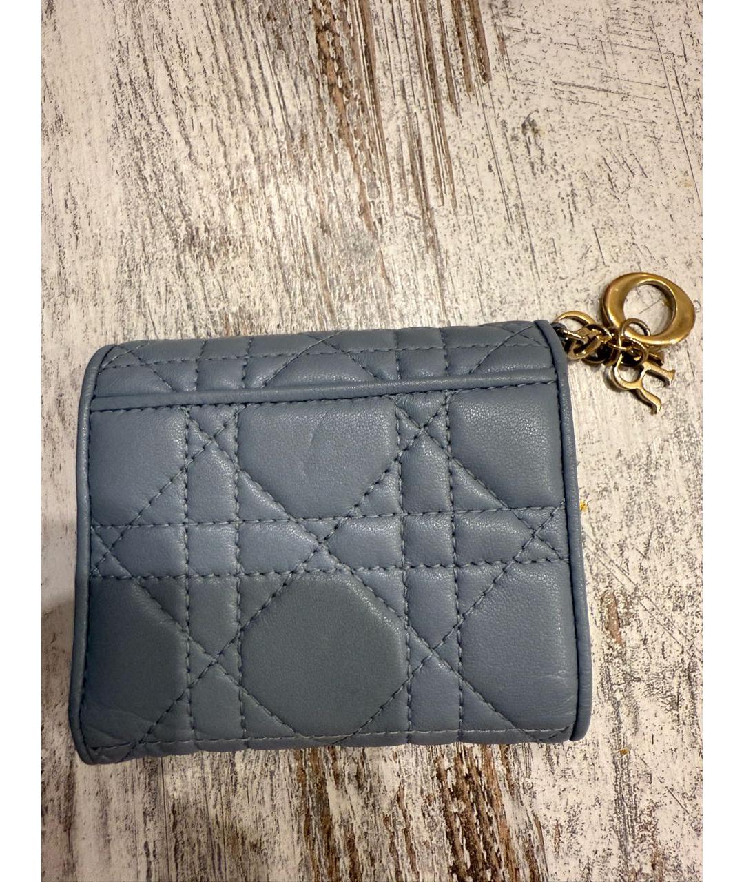 CHRISTIAN DIOR Голубой кожаный кошелек, фото 5