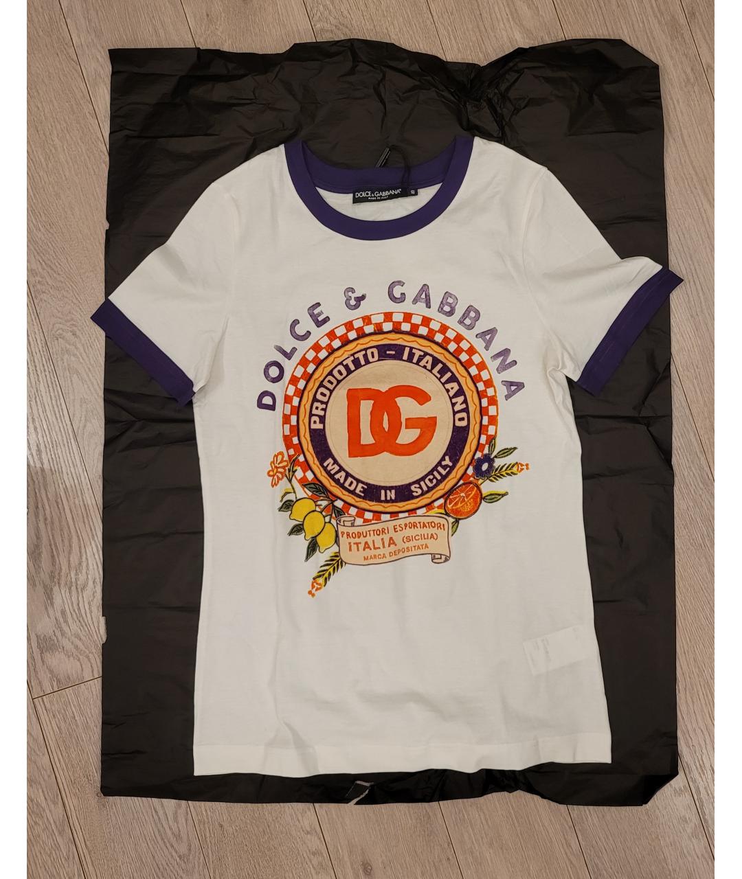 DOLCE&GABBANA Белая хлопковая футболка, фото 6