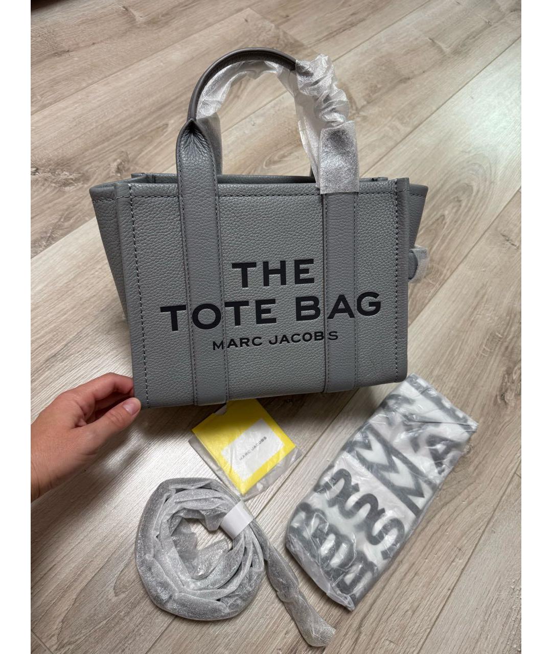 MARC JACOBS Серая кожаная сумка тоут, фото 4