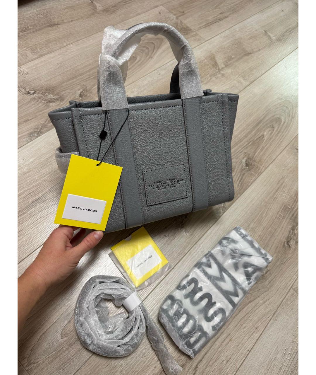 MARC JACOBS Серая кожаная сумка тоут, фото 2