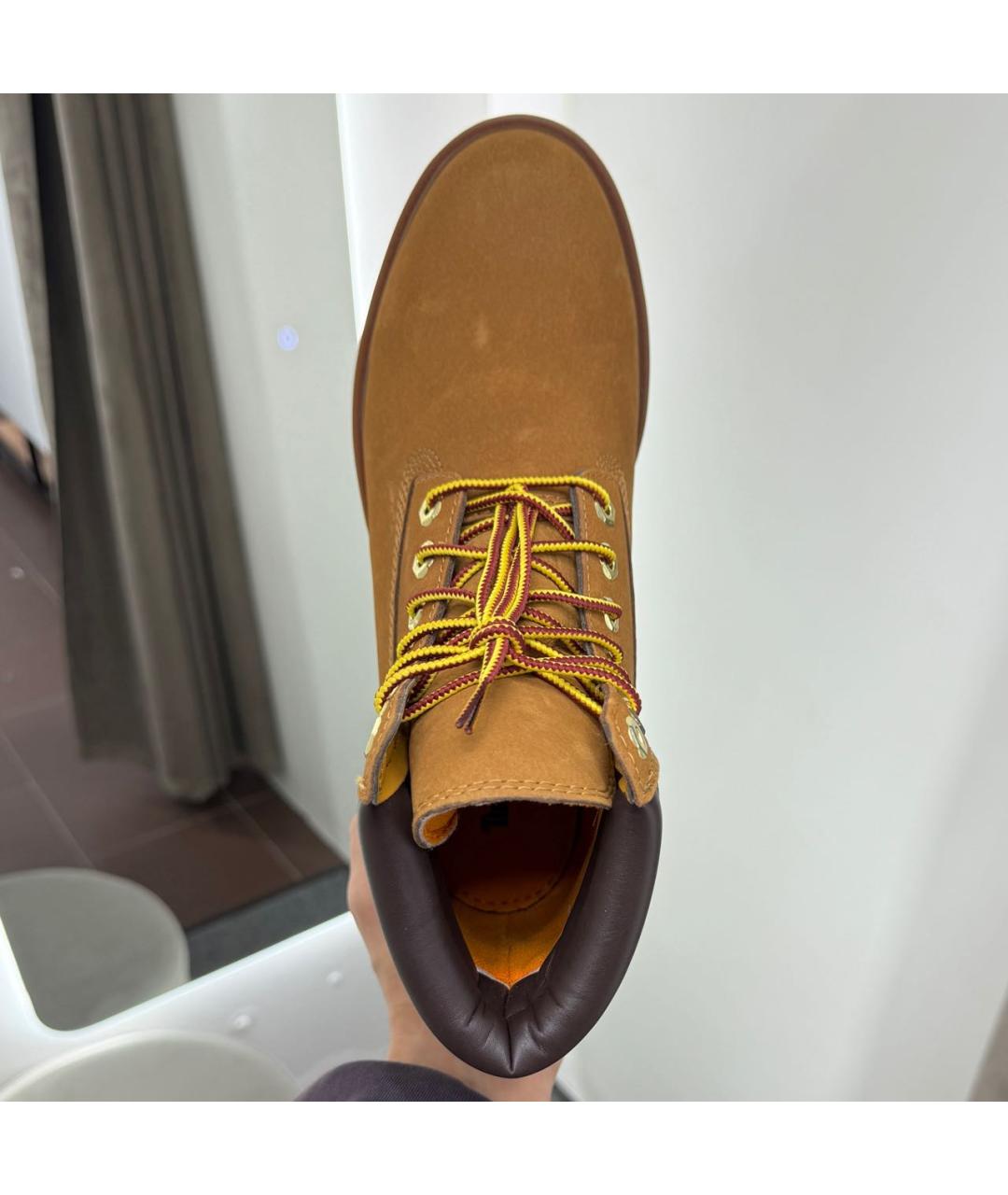 TIMBERLAND Горчичные нубуковые высокие ботинки, фото 4