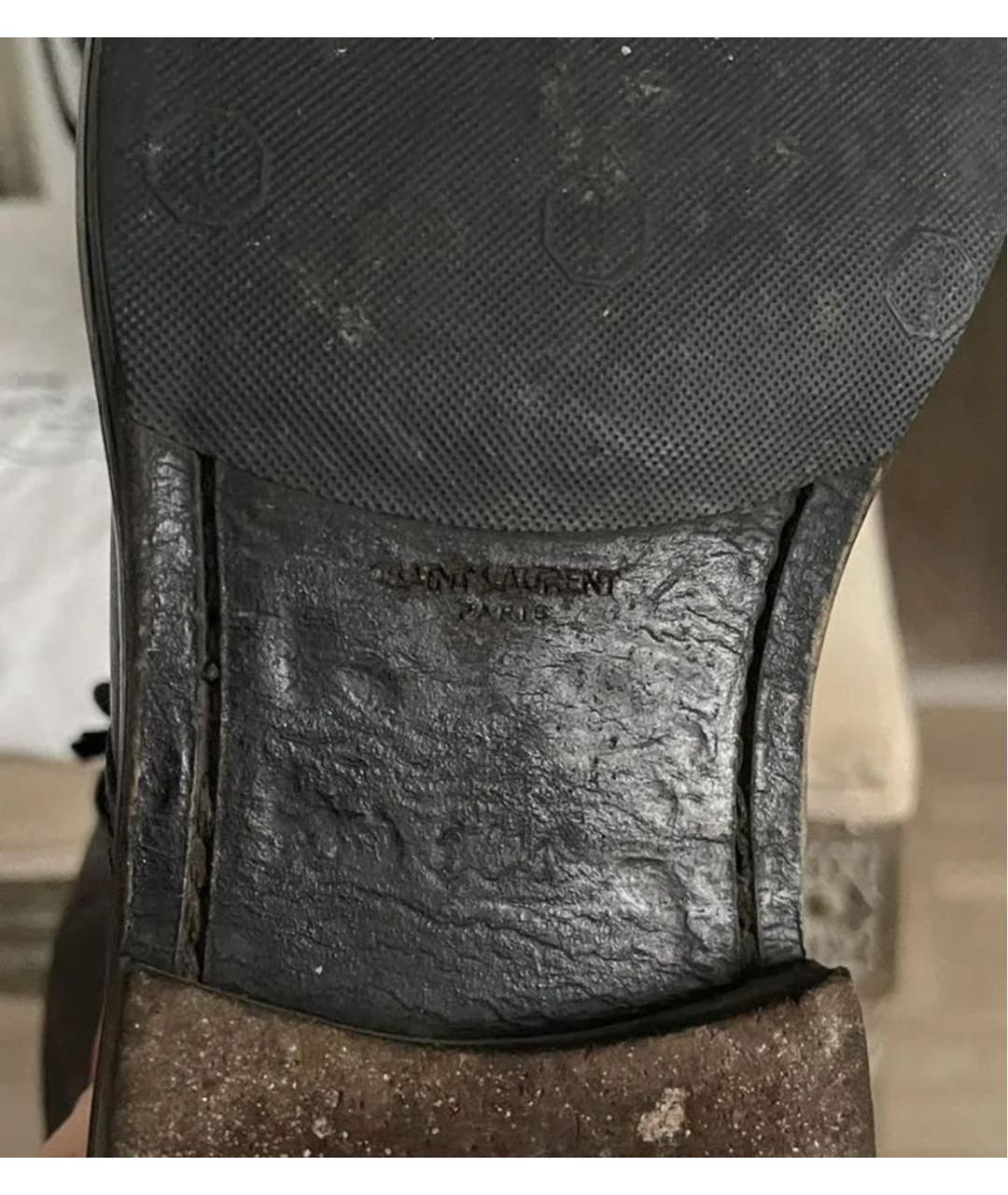 SAINT LAURENT Черные кожаные ботинки, фото 5