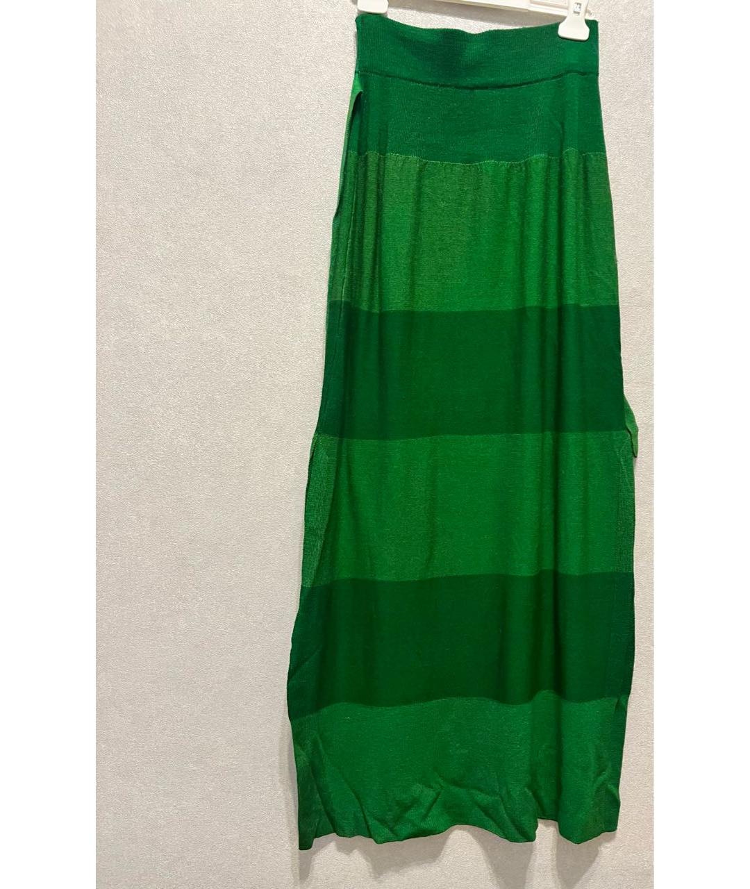 SONIA RYKIEL Зеленая шерстяная юбка макси, фото 2