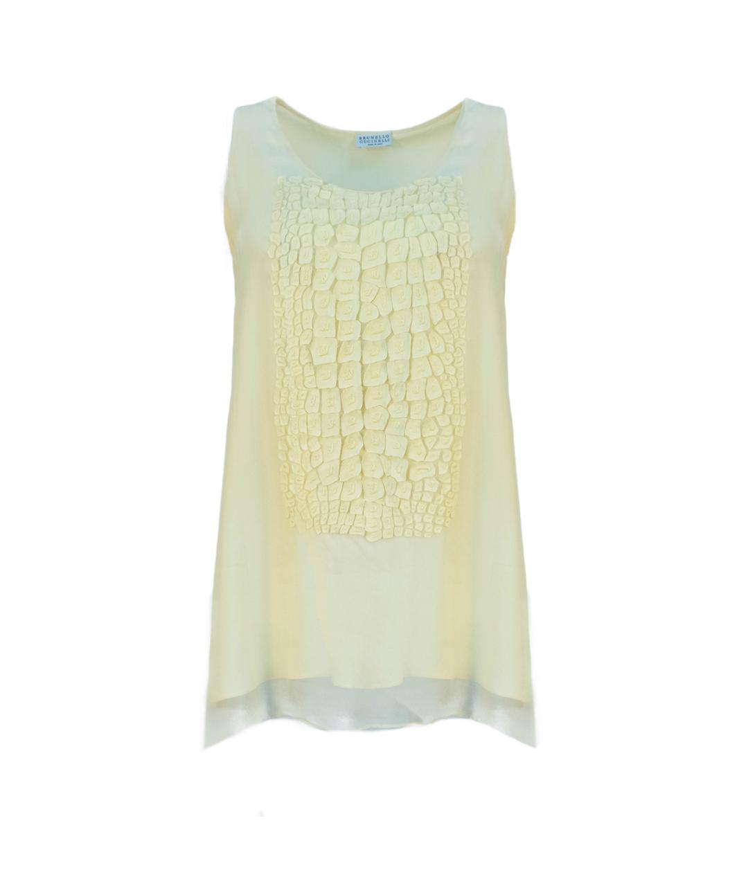 BRUNELLO CUCINELLI Желтая шелковая блузы, фото 1