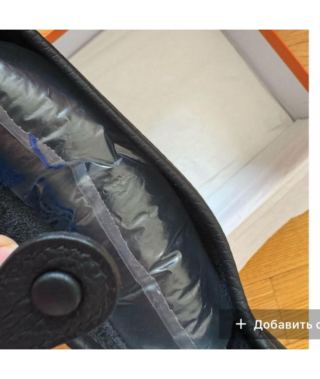 HERMES Черная кожаная сумка через плечо, фото 3