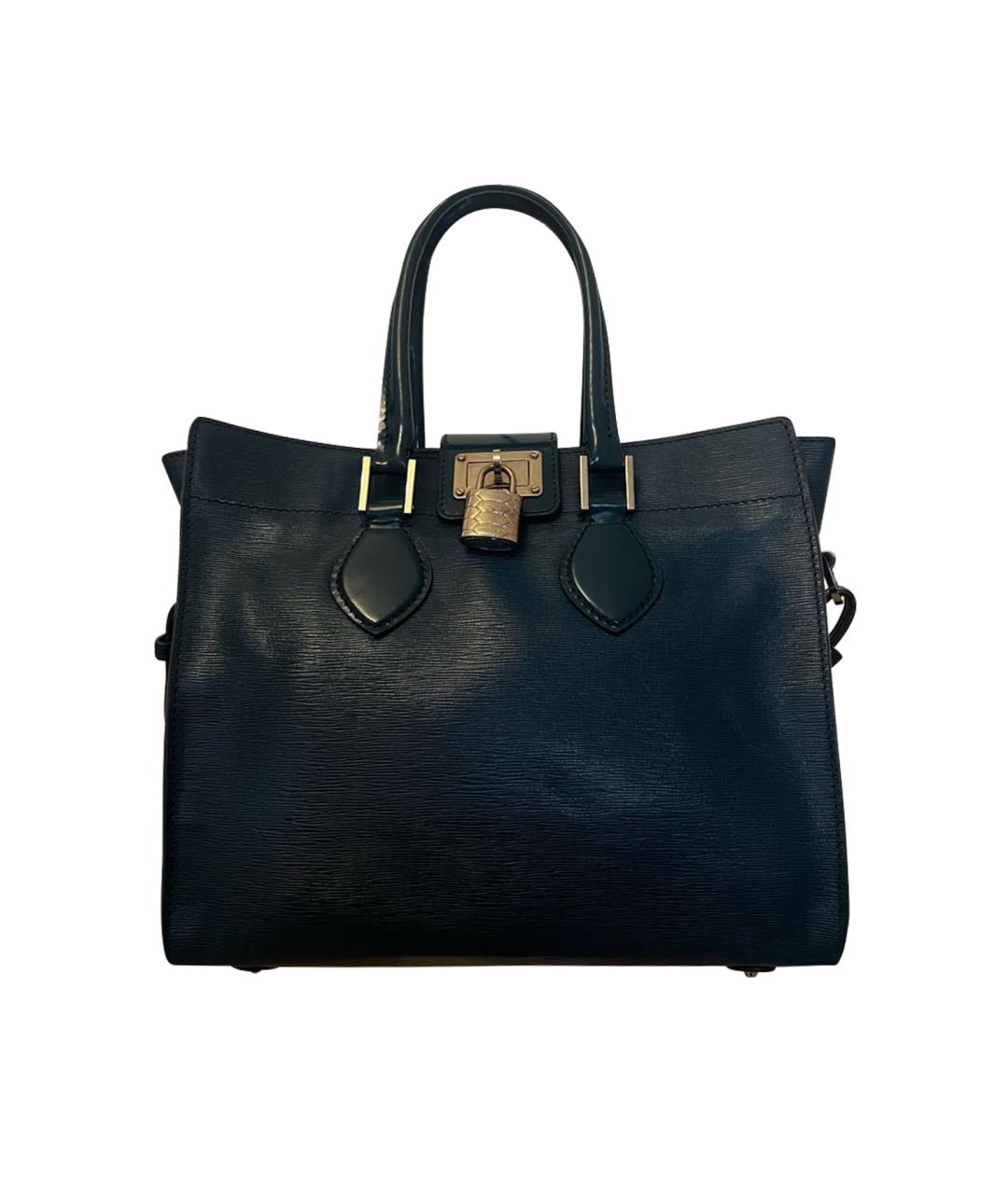 ROBERTO CAVALLI Синяя кожаная сумка через плечо, фото 1