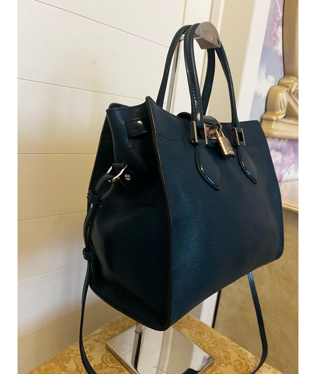 ROBERTO CAVALLI Синяя кожаная сумка через плечо, фото 2