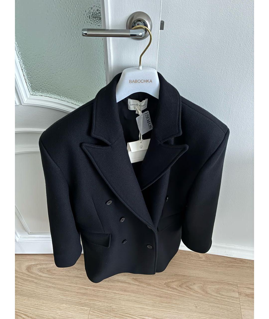LOULOU STUDIO Черное шерстяное пальто, фото 4