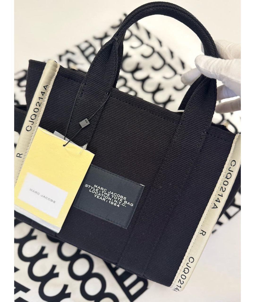 MARC JACOBS Черная тканевая сумка с короткими ручками, фото 4