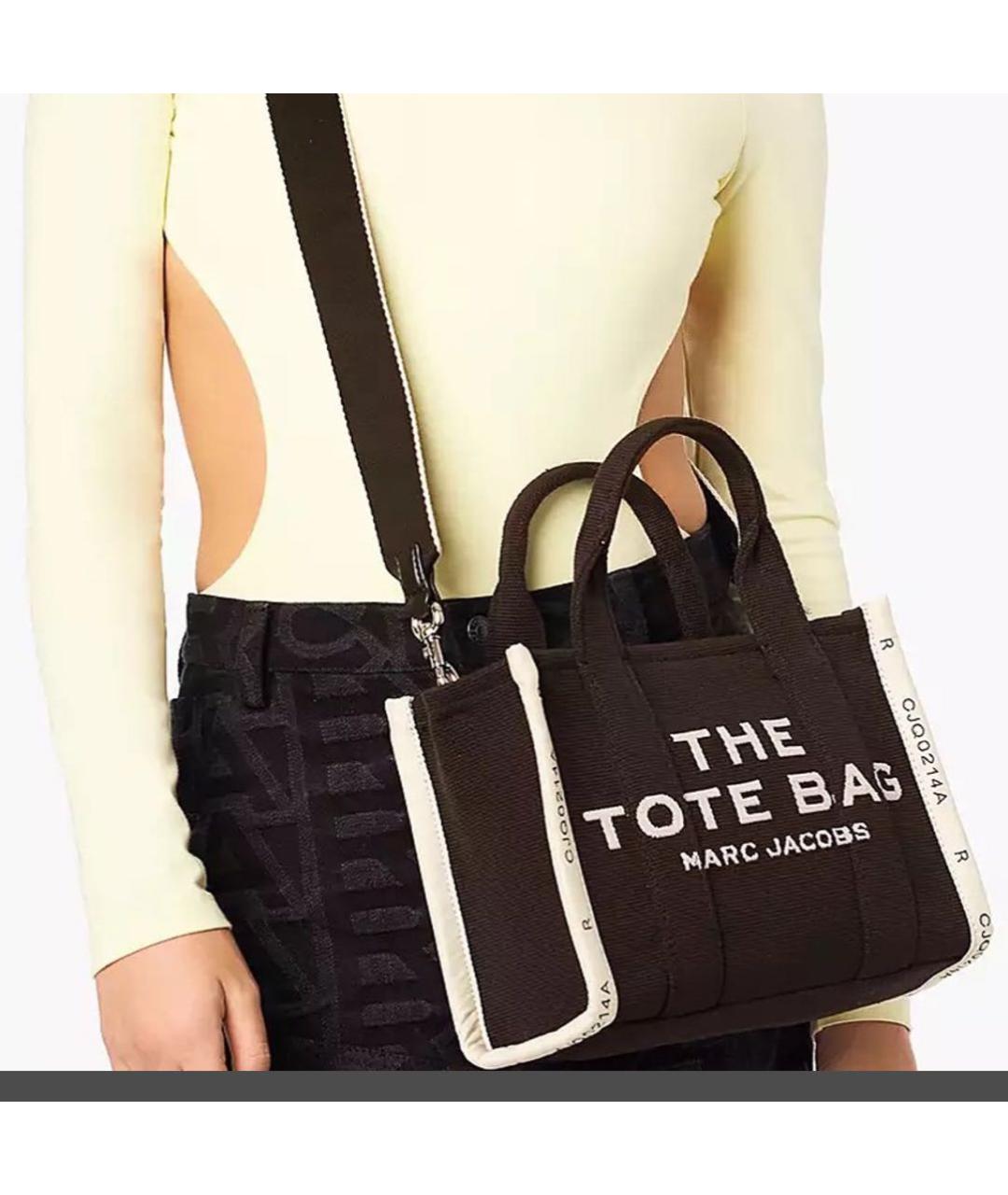 MARC JACOBS Черная тканевая сумка с короткими ручками, фото 2