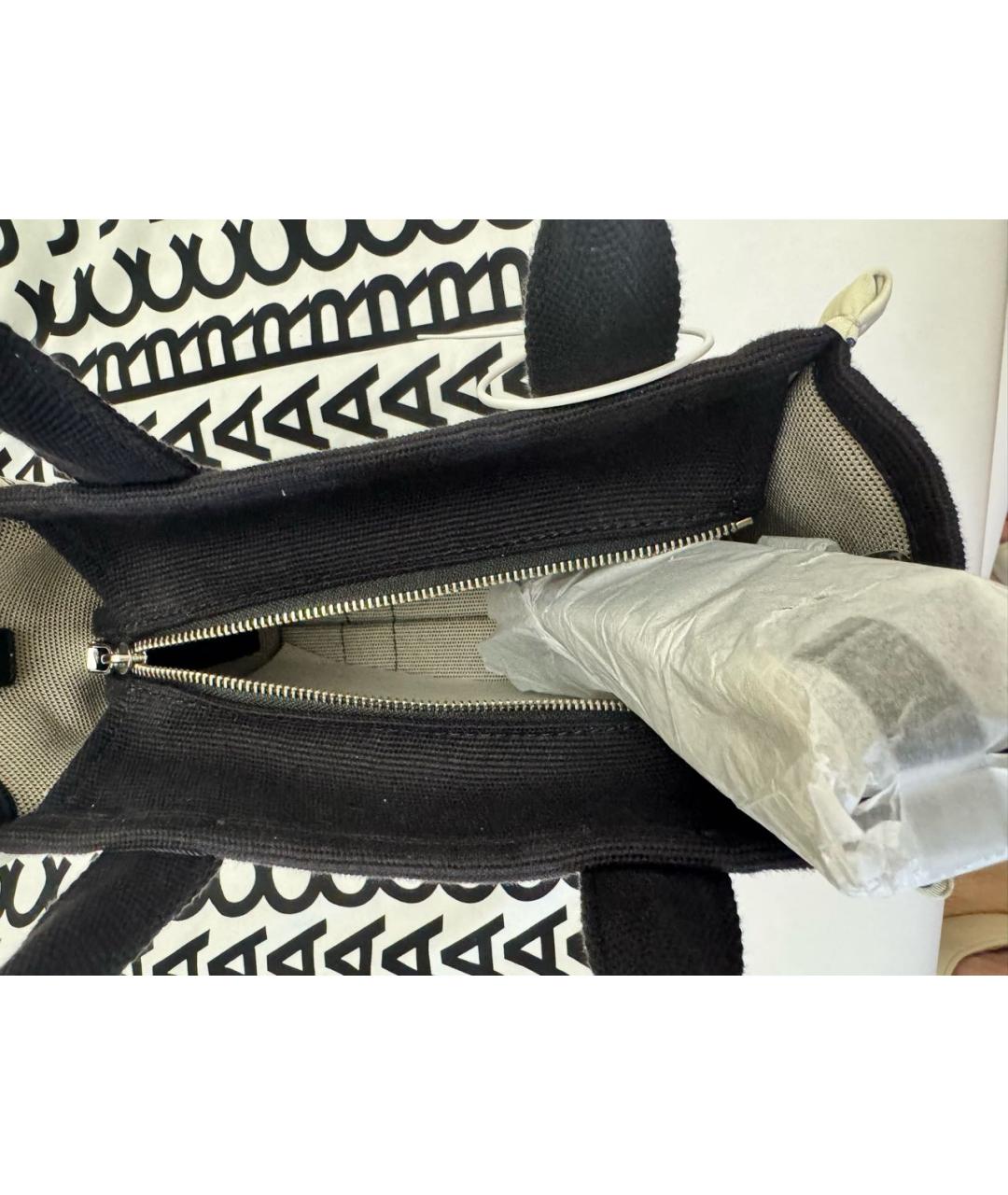 MARC JACOBS Черная тканевая сумка с короткими ручками, фото 5