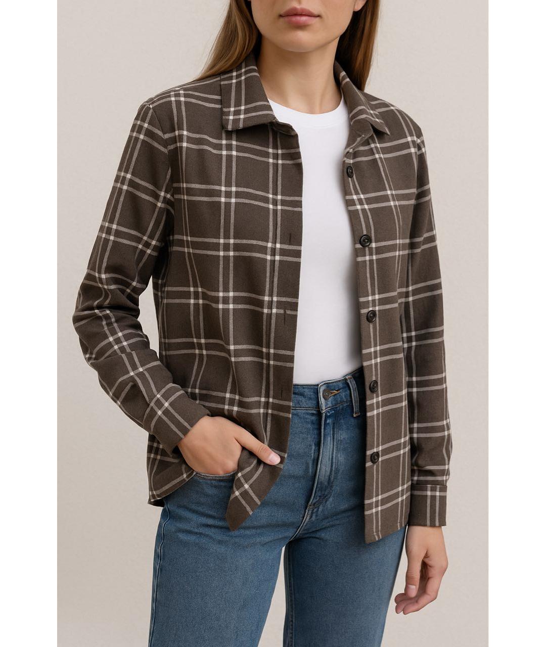 KITON Коричневая хлопковая рубашка, фото 4