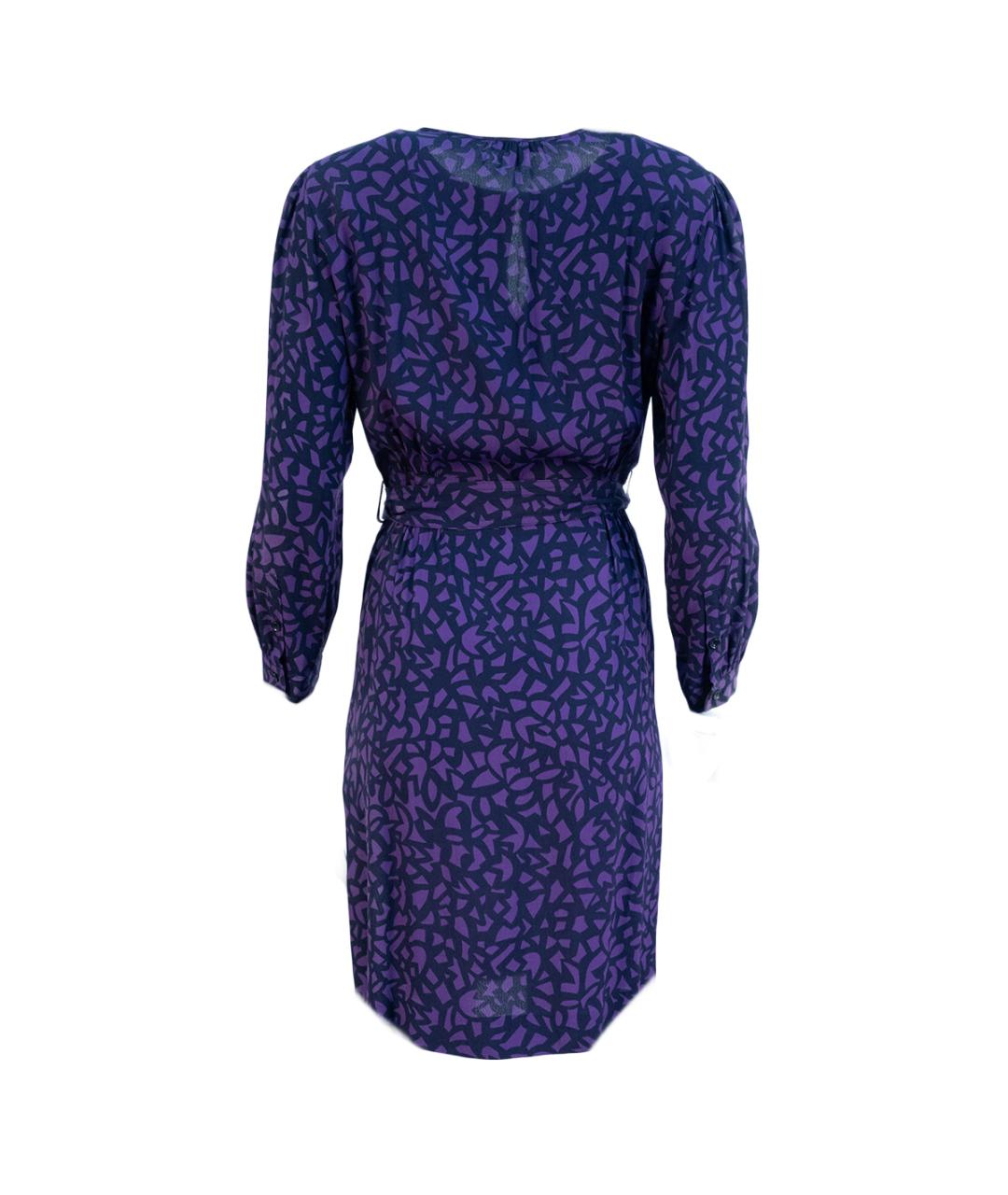 BURBERRY Фиолетовое вискозное повседневное платье, фото 2