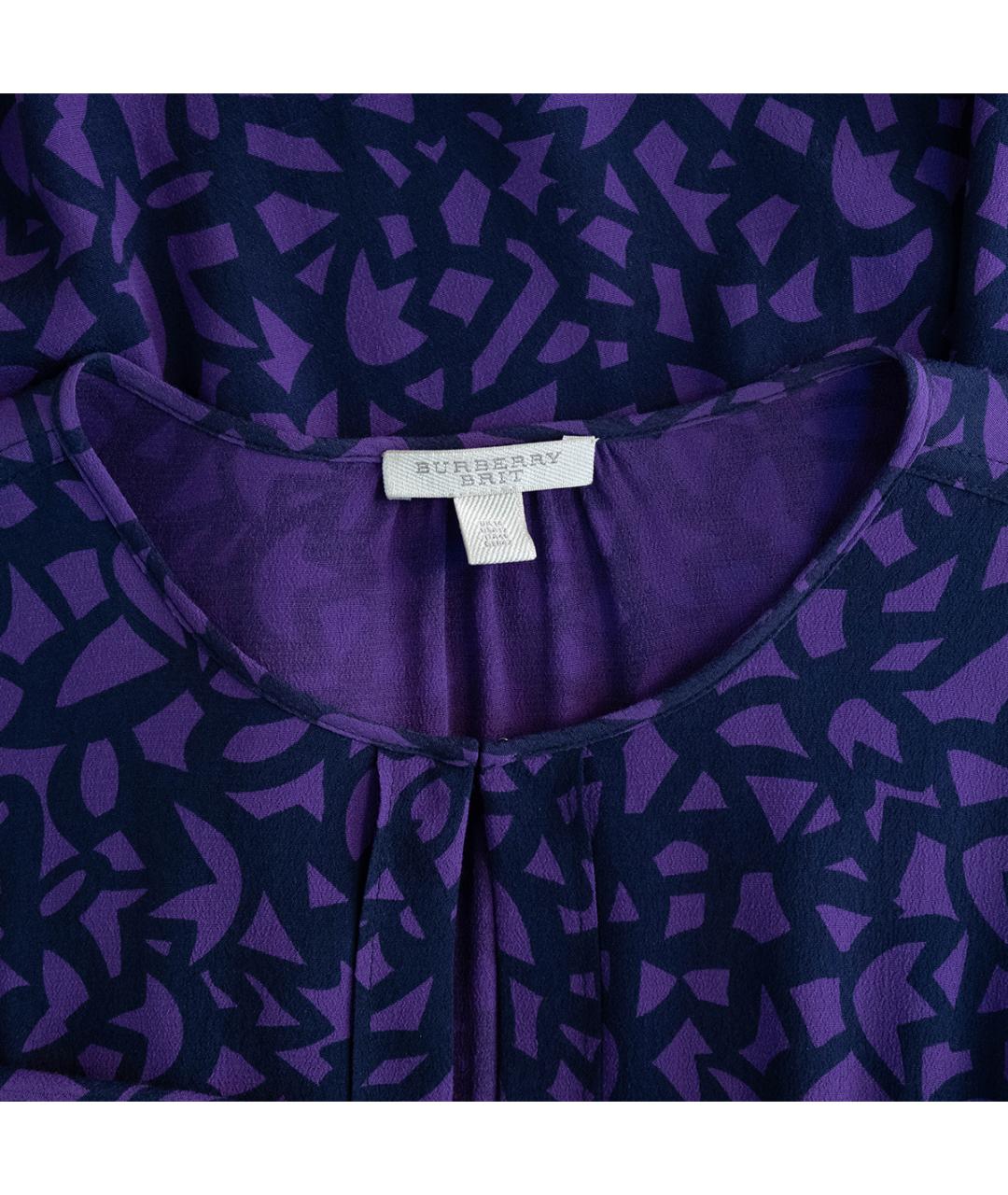 BURBERRY Фиолетовое вискозное повседневное платье, фото 3