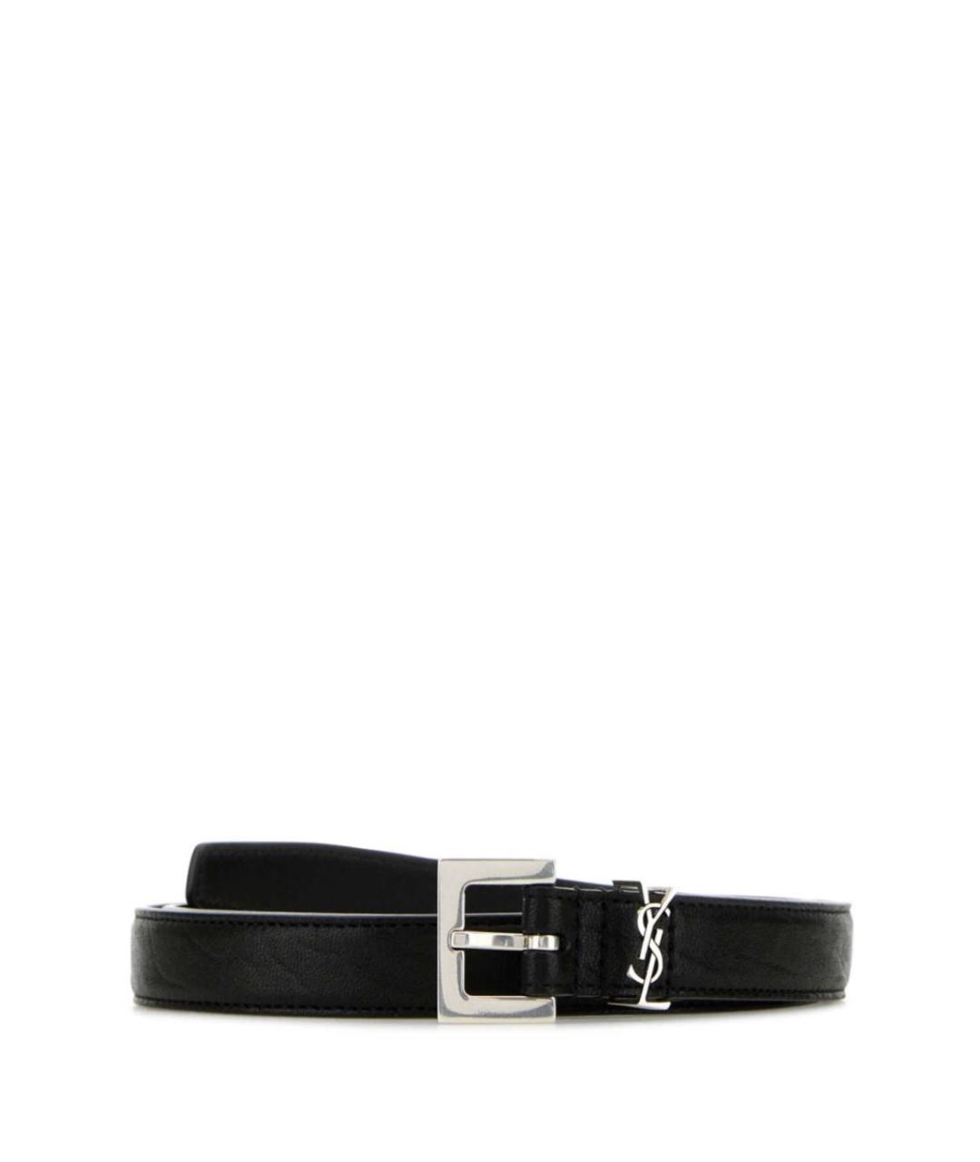 SAINT LAURENT Черный кожаный ремень, фото 1