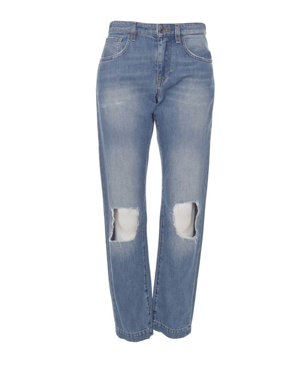 DOLCE&GABBANA Синие хлопковые прямые джинсы, фото 9