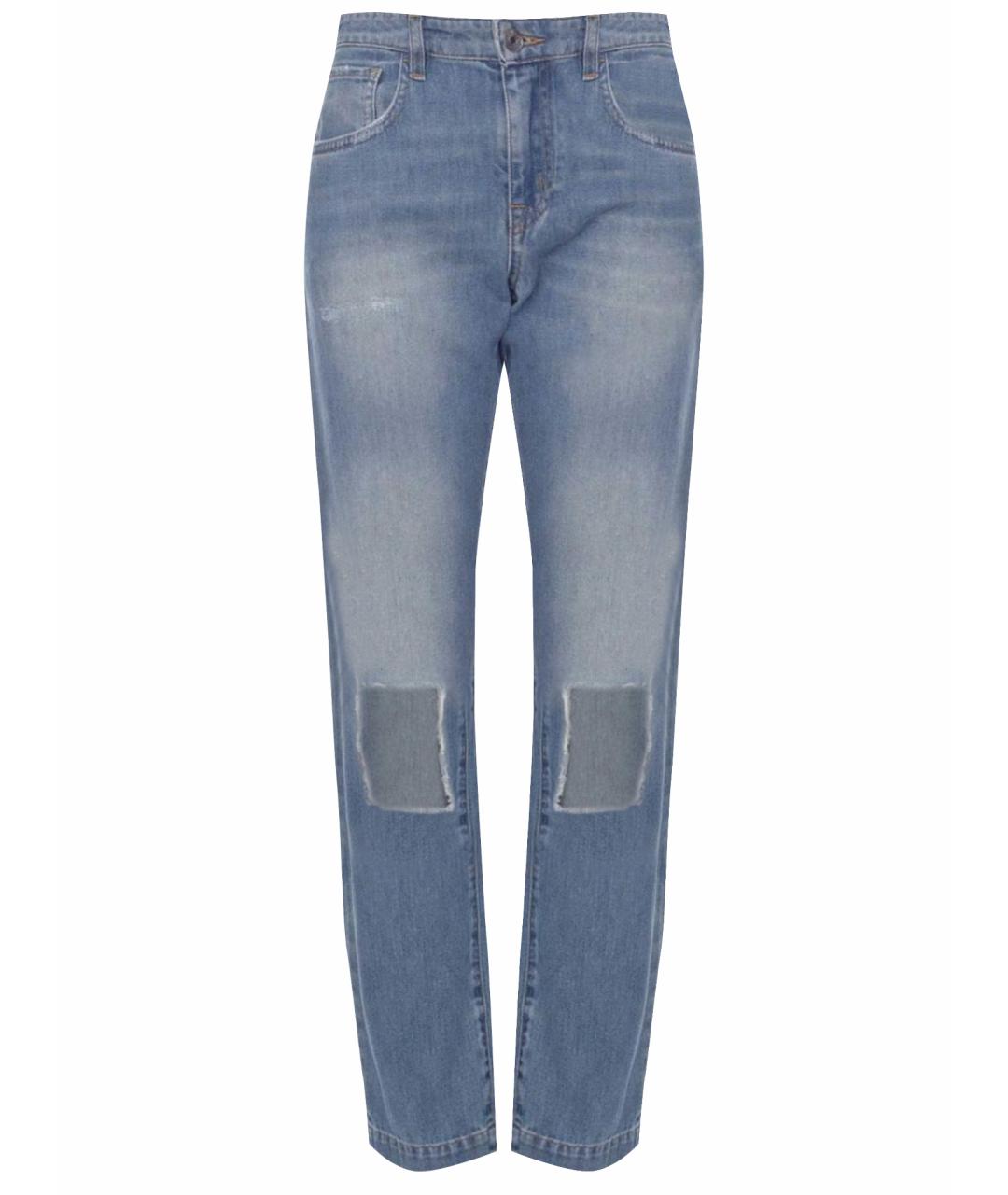 DOLCE&GABBANA Синие хлопковые прямые джинсы, фото 1