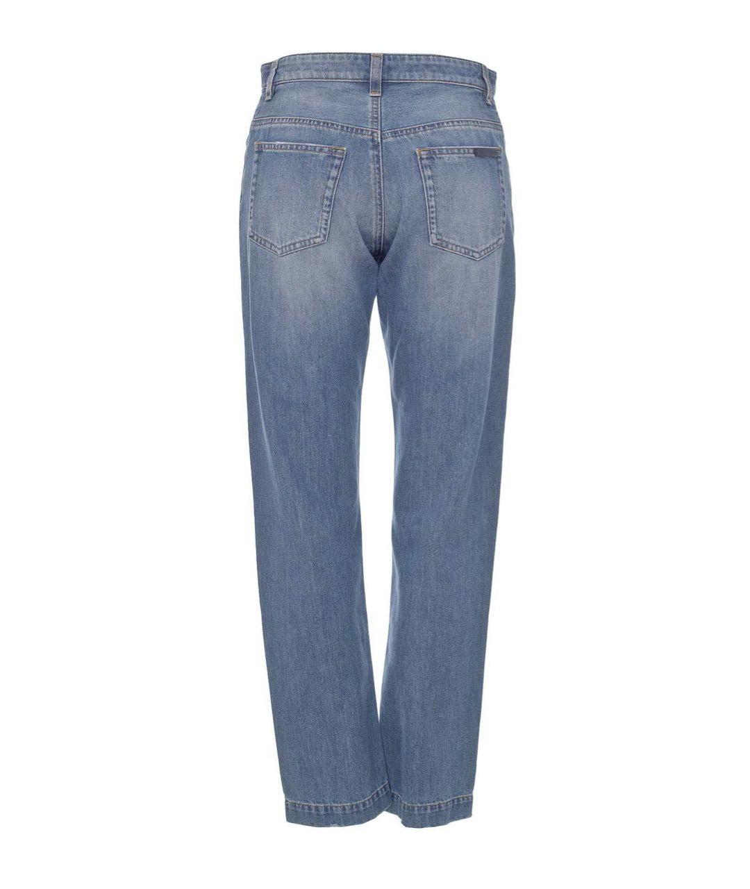 DOLCE&GABBANA Синие хлопковые прямые джинсы, фото 2