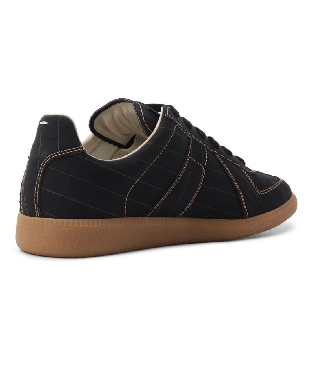 MAISON MARGIELA Черные текстильные низкие кроссовки / кеды, фото 4